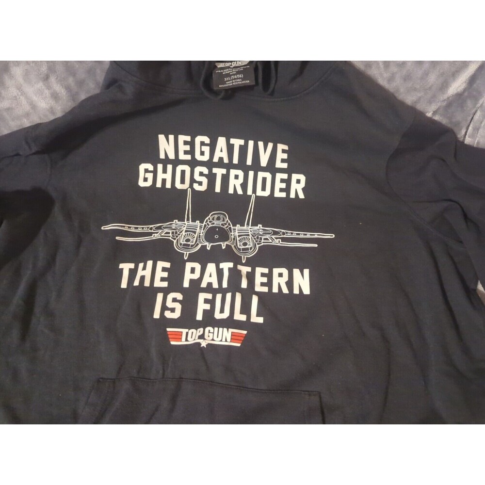 Top Gun Negative Ghost Rider Black Sweatshirt Hoodie 3XL - Picture 2 of 6